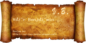 Vér Benjámin névjegykártya